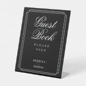 アールデコエレガント白黒ゲストブック 台座サイン (正面)