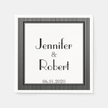 アールデコエレガント白黒ストライプ結婚