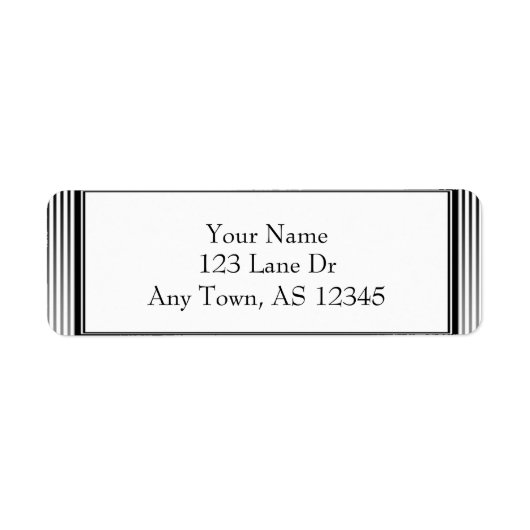 アールデコエレガント白黒ストライプ ラベル (正面)