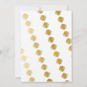 アールデコエレガント結婚式招待状ホワイト金ゴールド 招待状 (裏面)
