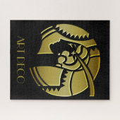 アールデコエレガント金ゴールドとブラック1920年代の女性 ジグソーパズル (横)