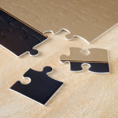 アールデコエレガント金ゴールドと青 ジグソーパズル (側面)