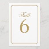 アールデコエレガント金ゴールドテーブル番号 招待状 (裏面)