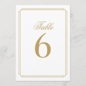 アールデコエレガント金ゴールドテーブル番号 招待状 (正面)
