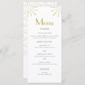 アールデコエレガント金ゴールドファン花ブライダルシャワー メニュー (正面/裏面)