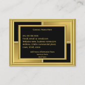 アールデコエレガント金ゴールドブラック幾何学金属 名刺 (裏面)