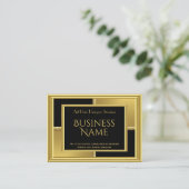 アールデコエレガント金ゴールドブラック幾何学金属 名刺 (スタンド正面)