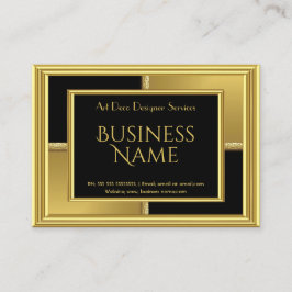 アールデコエレガント金ゴールドブラック幾何学金属 名刺
