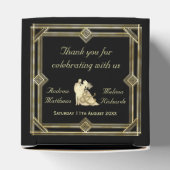 アールデコエレガント金ゴールドブラック結婚式の引き出物 フェイバーボックス (上部)