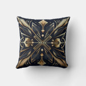 アールデコエレガント金ゴールド曼荼羅 クッション (裏面)