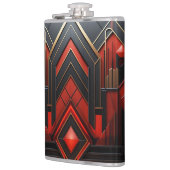 アールデコエレガント金ゴールド黒の赤 フラスク (左)