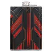 アールデコエレガント金ゴールド黒の赤 フラスク (裏面)