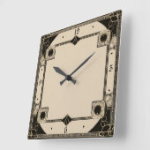 アールデコエレガント黒 スクエア壁時計 (傾斜)