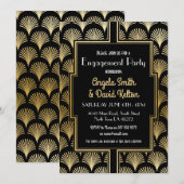 アールデコエンゲージメント ガッツビー 1920年代 ゴールド 招待状 (正面/裏面)