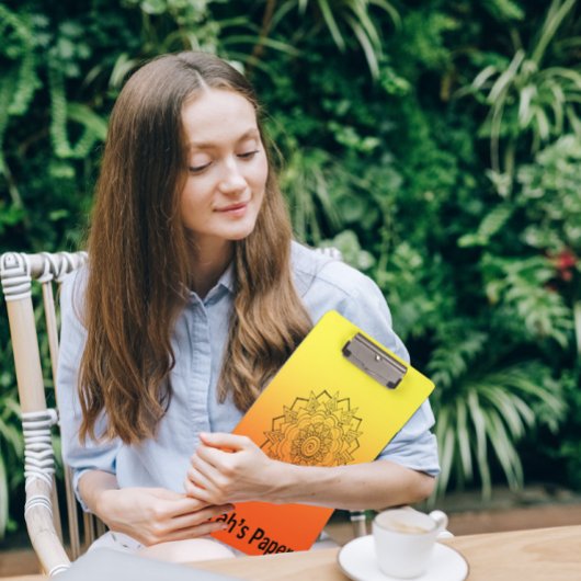 アールデコオレンジイエローマンダラ クリップボード