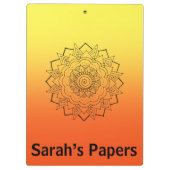 アールデコオレンジイエローマンダラ クリップボード (裏面)