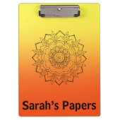 アールデコオレンジイエローマンダラ クリップボード (正面)