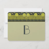 アールデコオーチャードヴィンテージバードウェディング 招待状 (裏面)