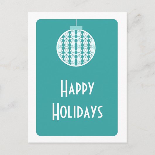 アールデコオーナメントはがき、ターコイズ シーズンポストカード (正面)