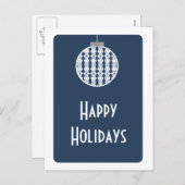 アールデコオーナメントはがき、ダークブルー シーズンポストカード (正面/裏面)