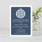 アールデコオーナメントクリスマスパーティー | ブルー 招待状 (スタンド正面)