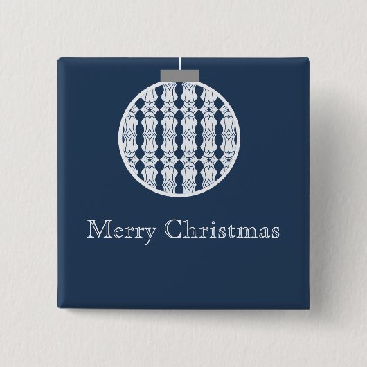 アールデコオーナメントホールドボタン、ダークブルー 缶バッジ (正面)