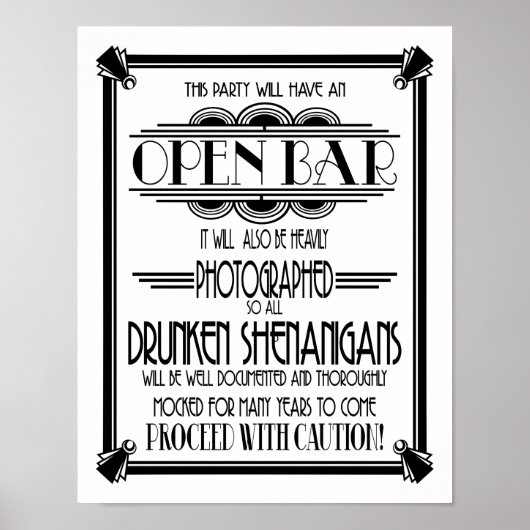 アールデコオープンバーの白B/G色の変更 ポスター (正面)