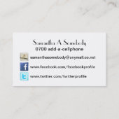 アールデコカクテルソーシャルプロファイル コーリングカード (裏面)