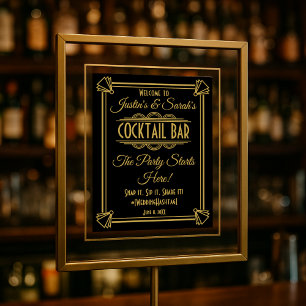アールデコカクテルバーサイン1920年代のギャツビーパーティー ポスター