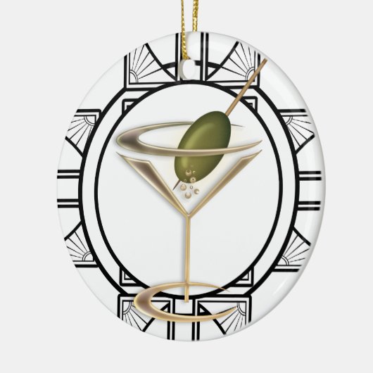 アールデコカクテルパーソナライズされたオーナメント セラミックオーナメント (左)