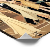 アールデコカクテルパーティーアットナイトクラブポストカード ポスター (角)