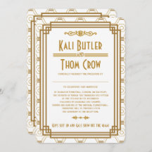 アールデコカスタムホワイト結婚式招待状