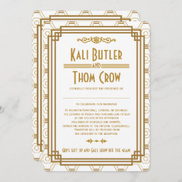 アールデコカスタムホワイト結婚式招待状 招待状