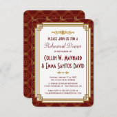 アールデコカスタムリハーサルディナー招待状 招待状 (正面/裏面)