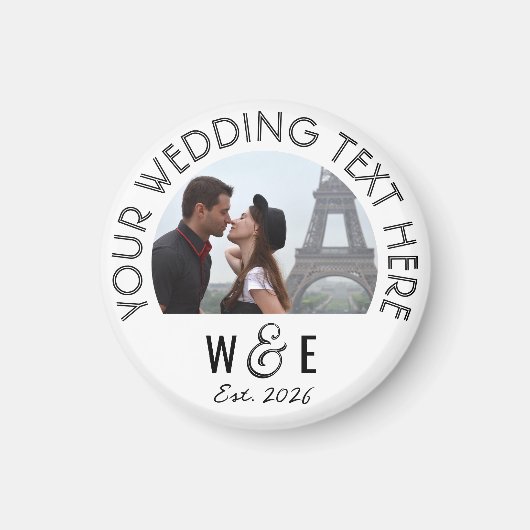 アールデコカスタム文字フォトマグネット結婚式の引き出物 マグネット (正面)