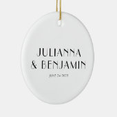 アールデコカスタム白黒新規名前キープサケ セラミックオーナメント (右)