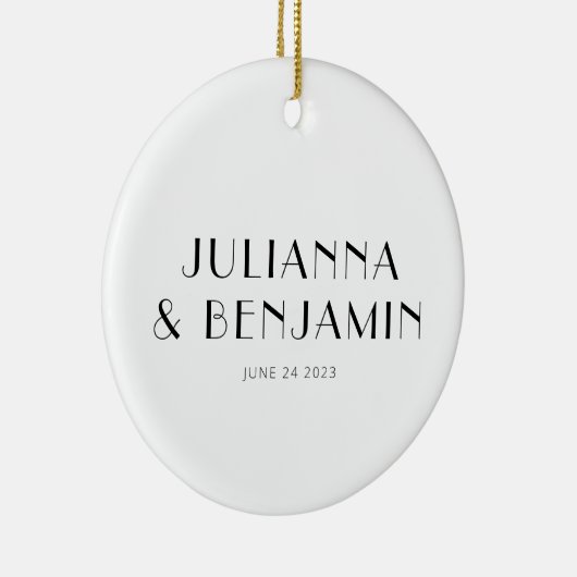 アールデコカスタム白黒新規名前キープサケ セラミックオーナメント (右)