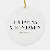 アールデコカスタム白黒新規名前キープサケ セラミックオーナメント (正面)