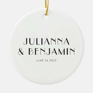 アールデコカスタム白黒新規名前キープサケ セラミックオーナメント