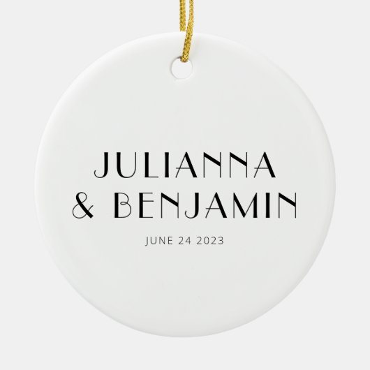 アールデコカスタム白黒新規名前キープサケ セラミックオーナメント (正面)