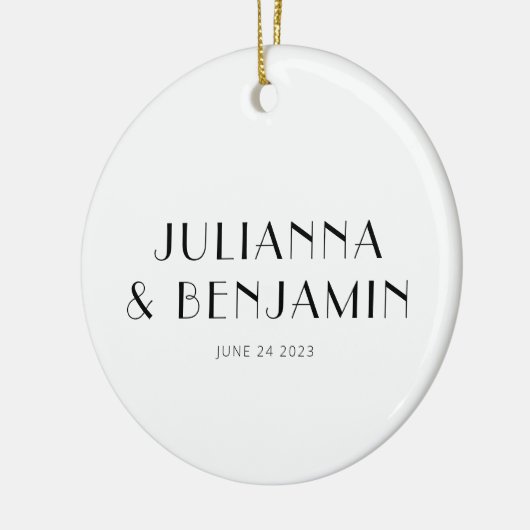 アールデコカスタム白黒新規名前キープサケ セラミックオーナメント (左)