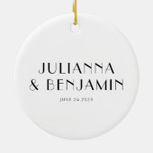 アールデコカスタム白黒新規名前キープサケ セラミックオーナメント (裏面)