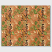 アールデコカッパーグリーン金ゴールドタイガーレディ  ラッピングペーパー (フラット)