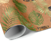 アールデコカッパーグリーン金ゴールドタイガーレディ  ラッピングペーパー (ロールコーナー)