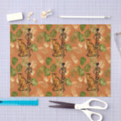 アールデコカッパーグリーン金ゴールドタイガーレディ  薄葉紙 (クラフト)