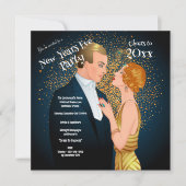 アールデコカップル新年イブパーティー 招待状 (正面)