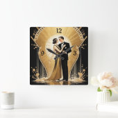 アールデコカップル スクエア壁時計 (ホーム)