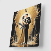 アールデコカップル スクエア壁時計 (傾斜)