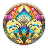 アールデコカラフルジャゲンストルフローラ セラミックノブ (正面)