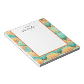アールデコカラフルフローラ名前をカスタムする ノートパッド (アングル)